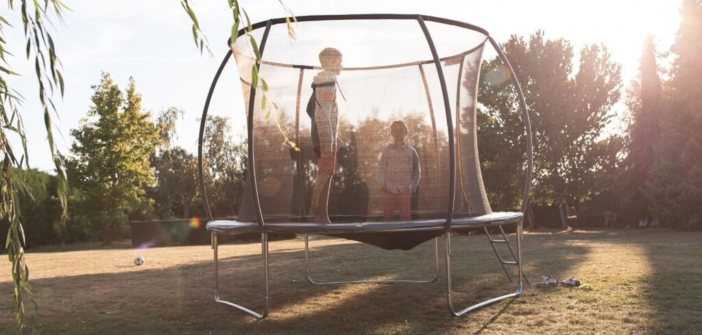 Cama elástica Alice’s Garden redonda para jardín – modelo con red de seguridad